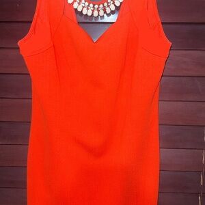 Elegant Orange Sleeveless Dress
